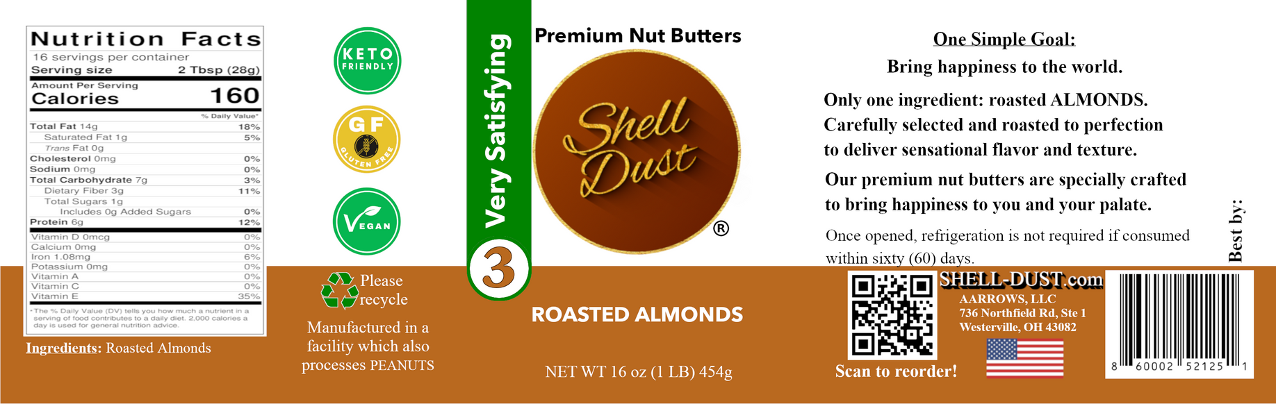 6 Pack: All Natural Roasted Almond Butter